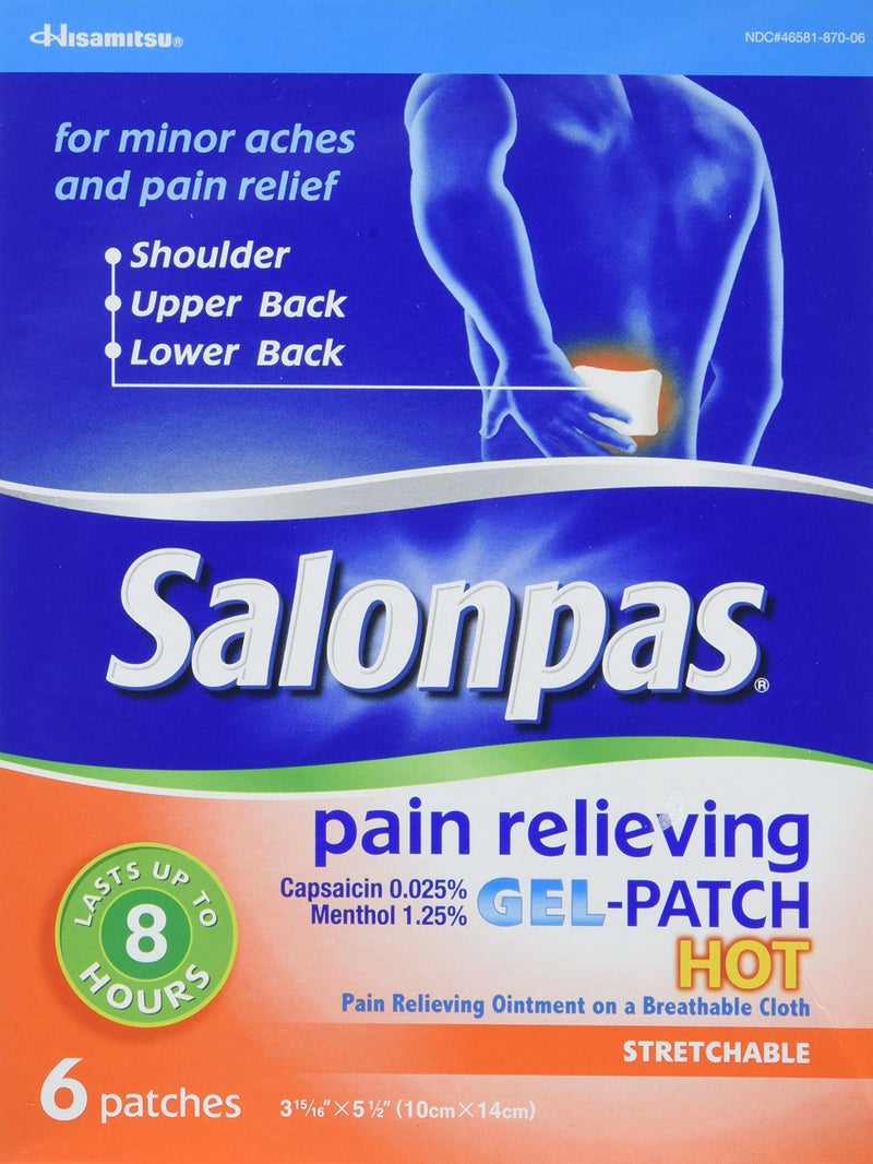 Salonpas Pain Relieving Hot Gel-Patch, Pack of 3 (18 patches total) - Image 1